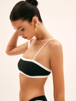 Contrast Binding Bikini Set