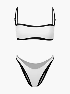 Contrast Binding Bikini Set