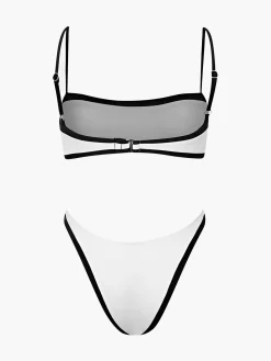 Contrast Binding Bikini Set