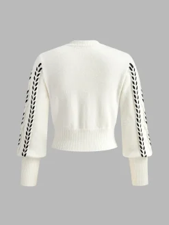 Contrast Binding Cinched Sweater