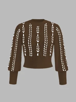 Contrast Binding Cinched Sweater
