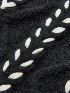 Contrast Binding Cinched Twist Sweater