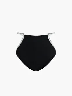Contrast Binding Cutout Bikini Set