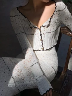 Contrast Binding Knit Cardigan