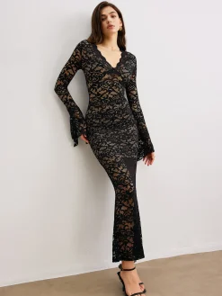 Contrast Binding Lace Dress