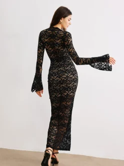 Contrast Binding Lace Dress