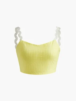 Contrast Binding Pleated Skirt Set