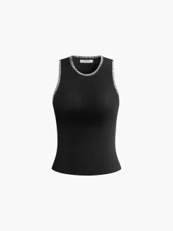 Contrast Binding Sweater Vest