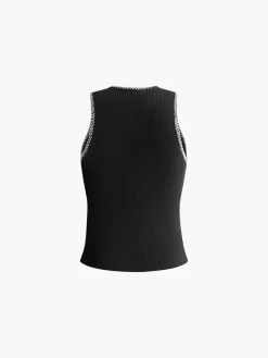 Contrast Binding Sweater Vest