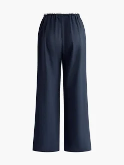 Contrast Binding Zipper Long Pants