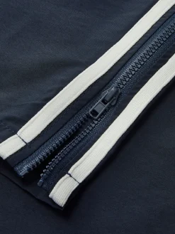 Contrast Binding Zipper Long Pants