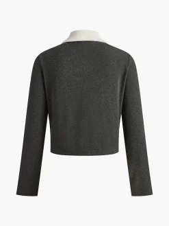 Contrast Collar Breasted Petite Blazer