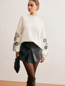 Contrast Curve Shift Sweater