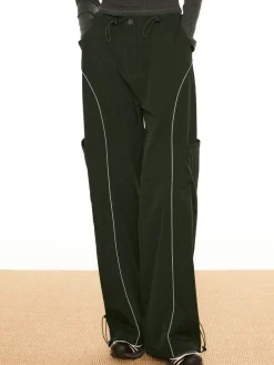 Contrast Piping Drawstring Pants