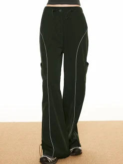 Contrast Piping Drawstring Pants
