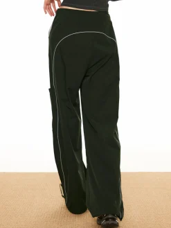 Contrast Piping Drawstring Pants
