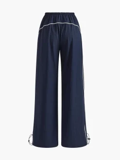 Contrast Piping Drawstring Pants