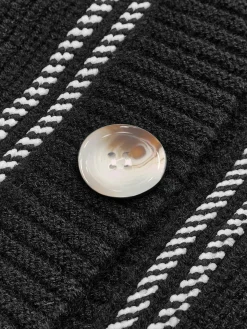 Contrast Piping Panel Cozy Cardigan