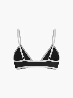 Contrast Strap Triangle Bikini Set