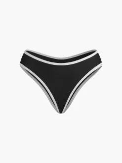 Contrast Strap Triangle Bikini Set