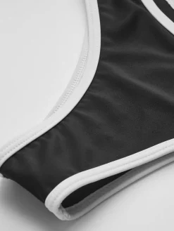 Contrast Strap Triangle Bikini Set