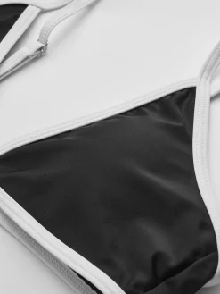 Contrast Strap Triangle Bikini Set