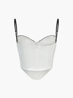 Contrast Trim Corset Cami Top