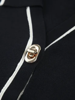 Contrast Trim Lapel Sweater Vest