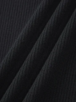 Contrast Trim Mock Neck Knit Top