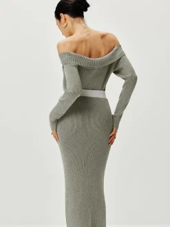 Contrast Trim Off Shoulder Cardigan