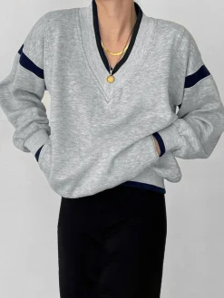 Contrast Trim Oversized Sweatshirt