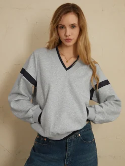 Contrast Trim Oversized Sweatshirt