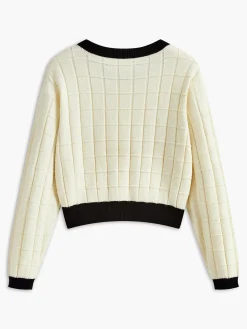 Contrast Trim Plaid Pullover Sweater