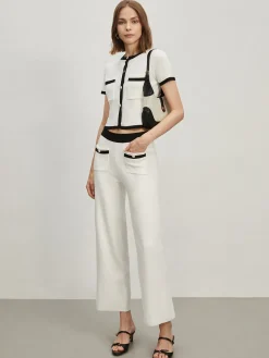 Contrast Trim Pockets Cardigan