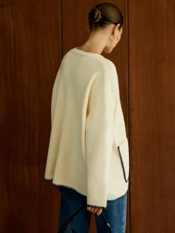 Contrast Trim Pockets Cardigan