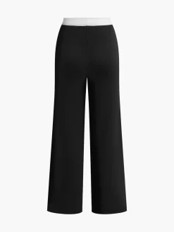 Contrast Trim Pockets Sweater Pants