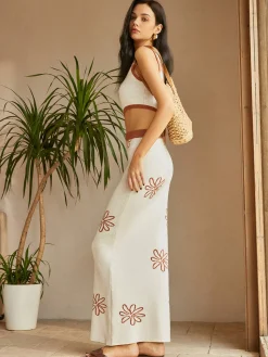 Contrast Trim Print Skirt Set