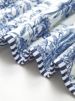 Contrast Trim Printed Tie Vest