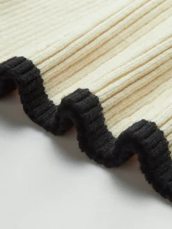 Contrast Trim Ribbed Sweater