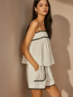 Contrast Trim Shift Shorts Set