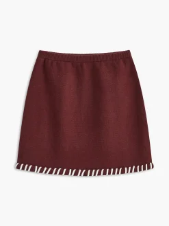 Contrast Trim Sleeveless Skirt Set