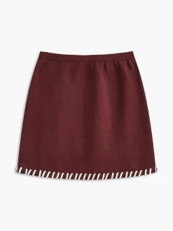 Contrast Trim Sleeveless Skirt Set