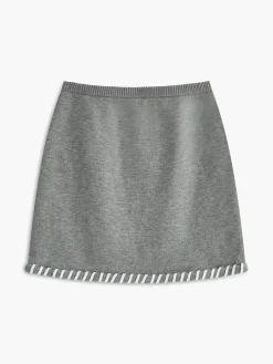 Contrast Trim Sleeveless Skirt Set