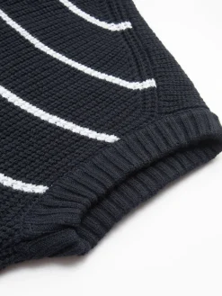 Contrast Trim Stripe Sweater Vest
