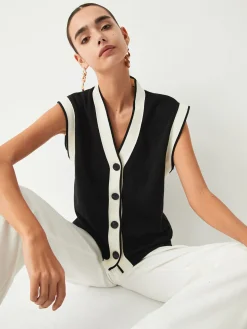 Contrast Trim Sweater Vest