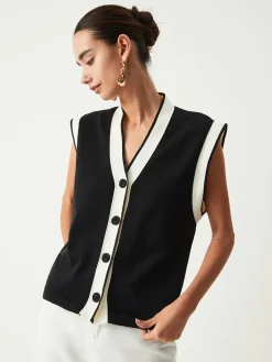 Contrast Trim Sweater Vest