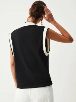 Contrast Trim Sweater Vest