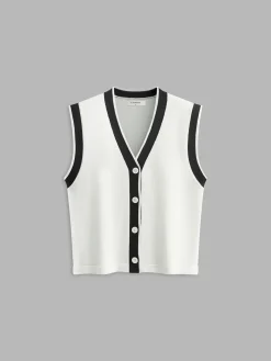 Contrast Trim Sweater Vest