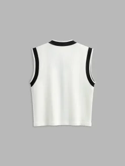 Contrast Trim Sweater Vest