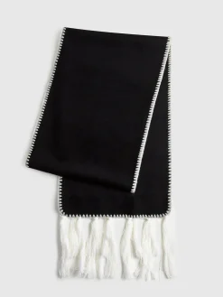 Contrast Trim Tassel Scarf